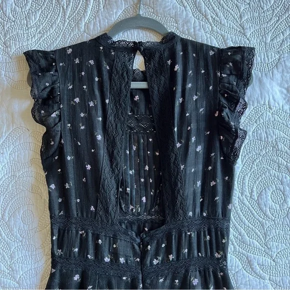 Saylor - Prarie Dress - Black Floral Scarf - Picture 13 of 15